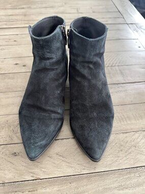 Contigo Italia Suede Pointed Toe Ankle Boots Booties Black 36